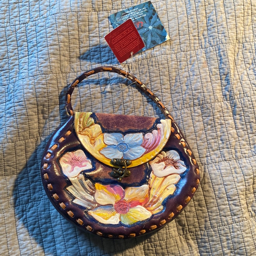 Wabags. Floral painted handbag. 1-1